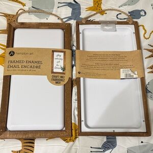 Framed Enamel Decor - White